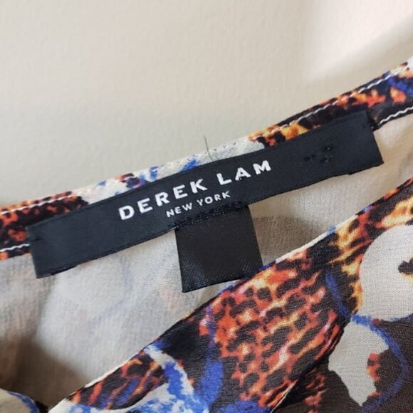 Derek Lam | Abstract Floral Print Silk Blouse - Picture 5 of 9